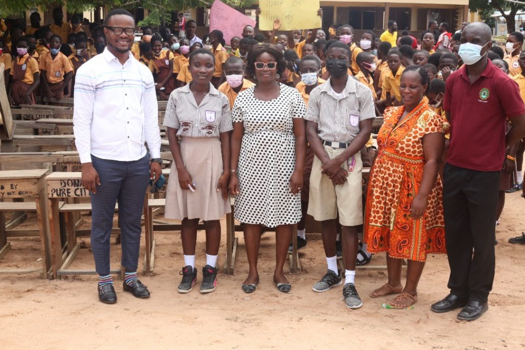 PCIS officials with Nsakina staff and students